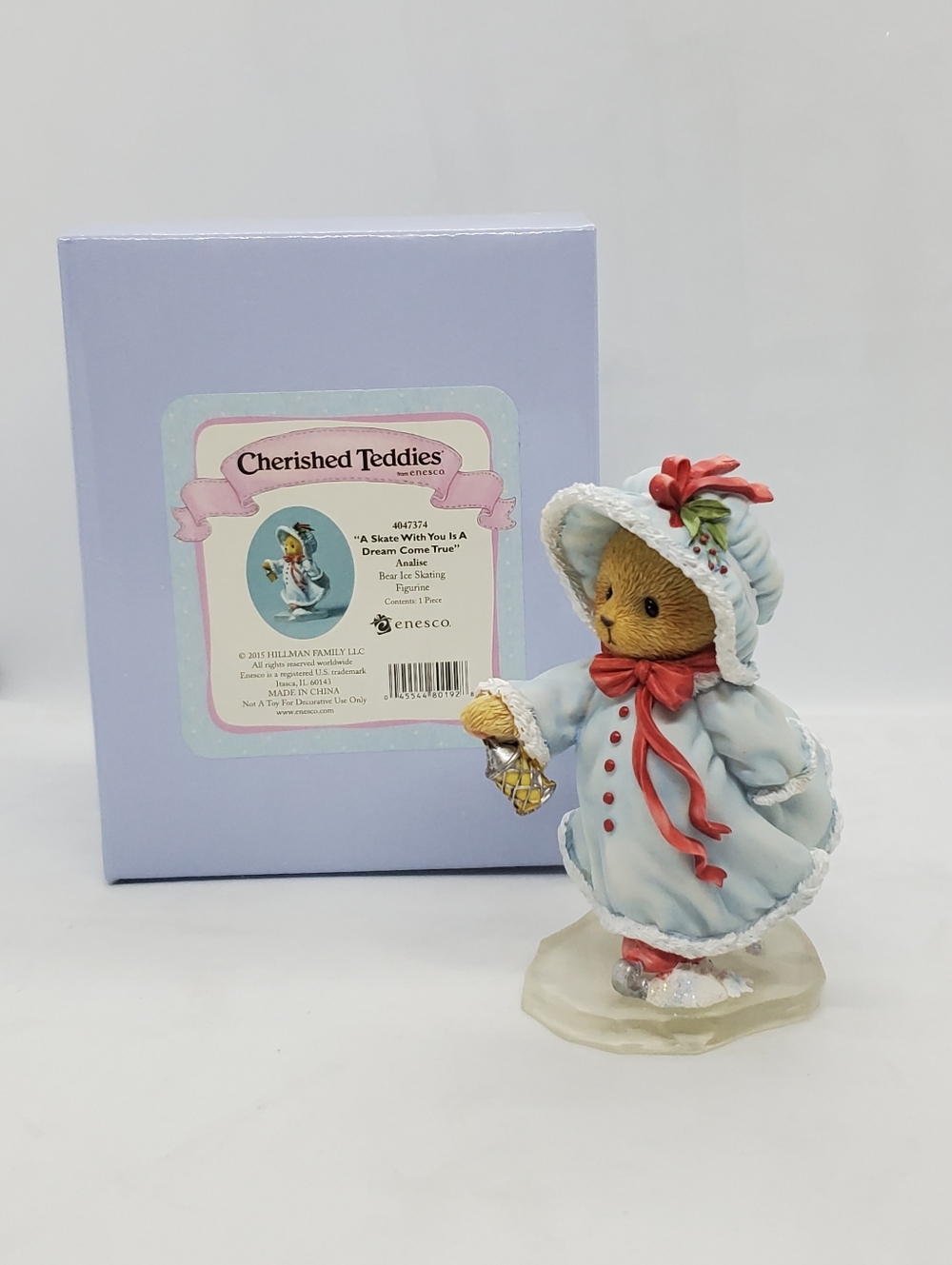 2015 Cherished Teddies ANALISE CHRISTMAS FIGURINE 4047374 LIMITED RARE skate NEW